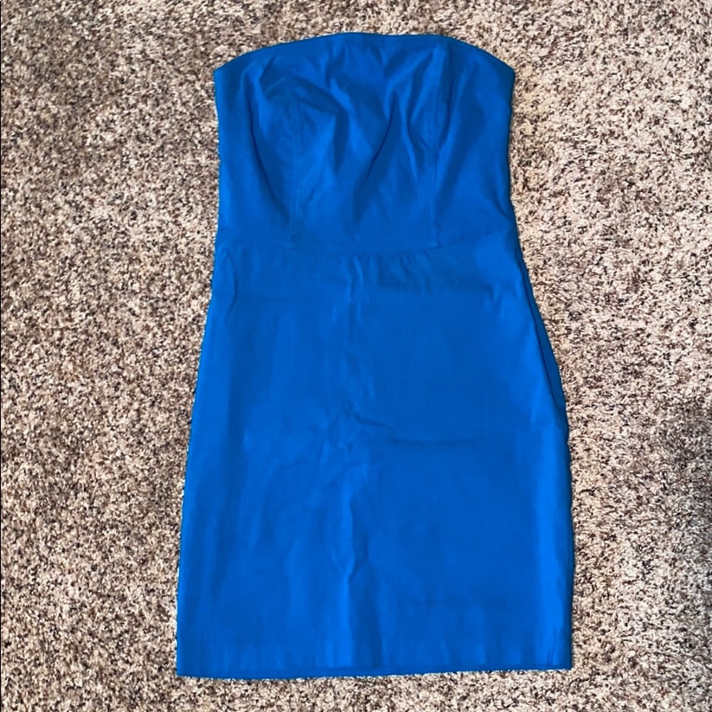 Cocktails bodycon dress blue medium strapless